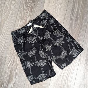 Pull on cotton shorts with palm trees